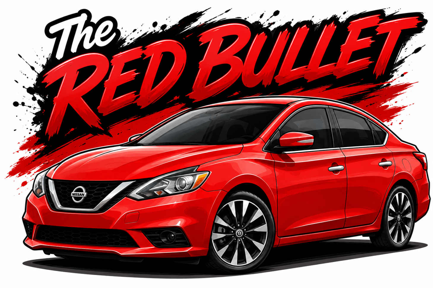 The Red Bullet — a bright red Nissan that now serves as Heart of Care's mobile shop